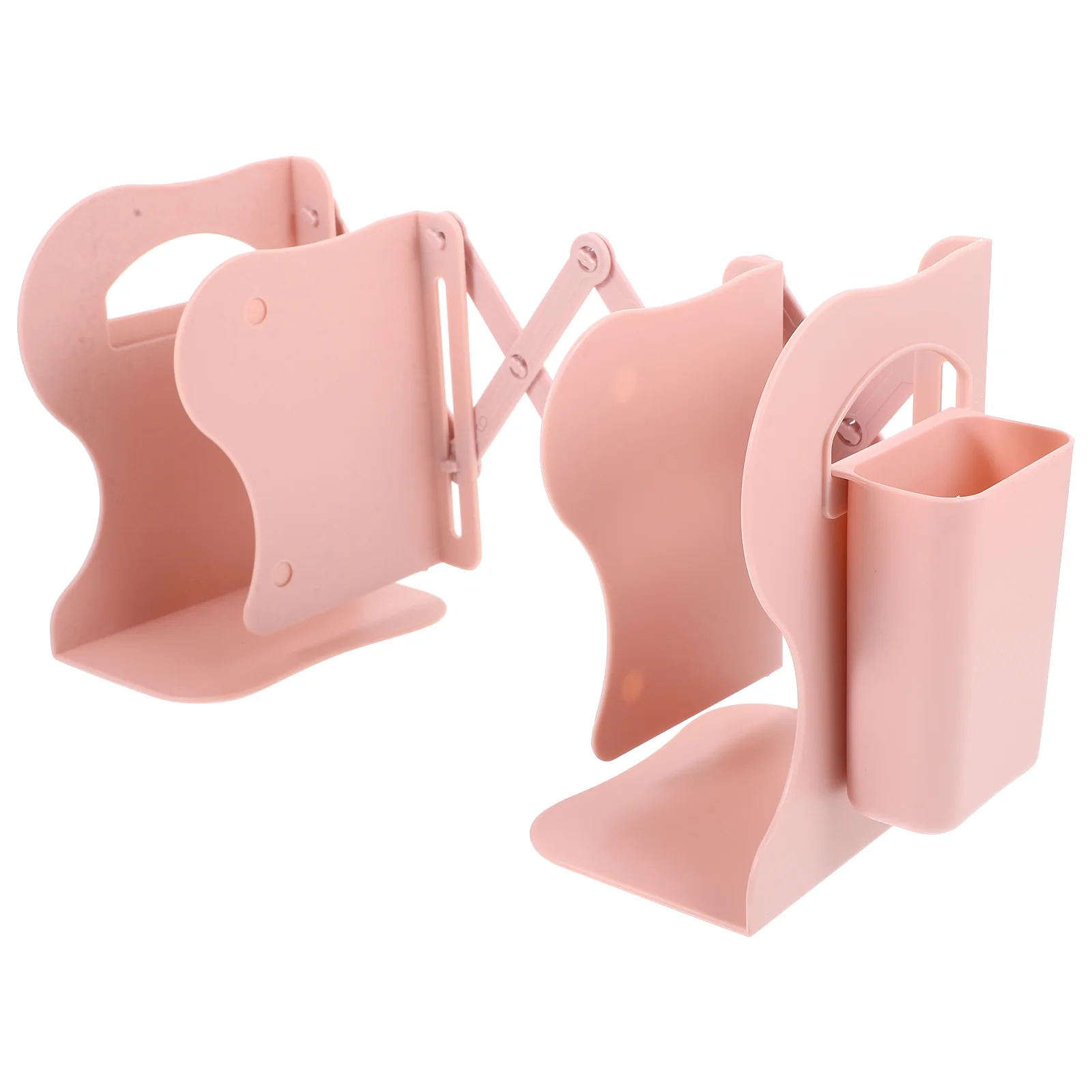 

Telescopic Pen Holder Desktop Bookshelf Office Bookend Pink Silica Gel Vertical