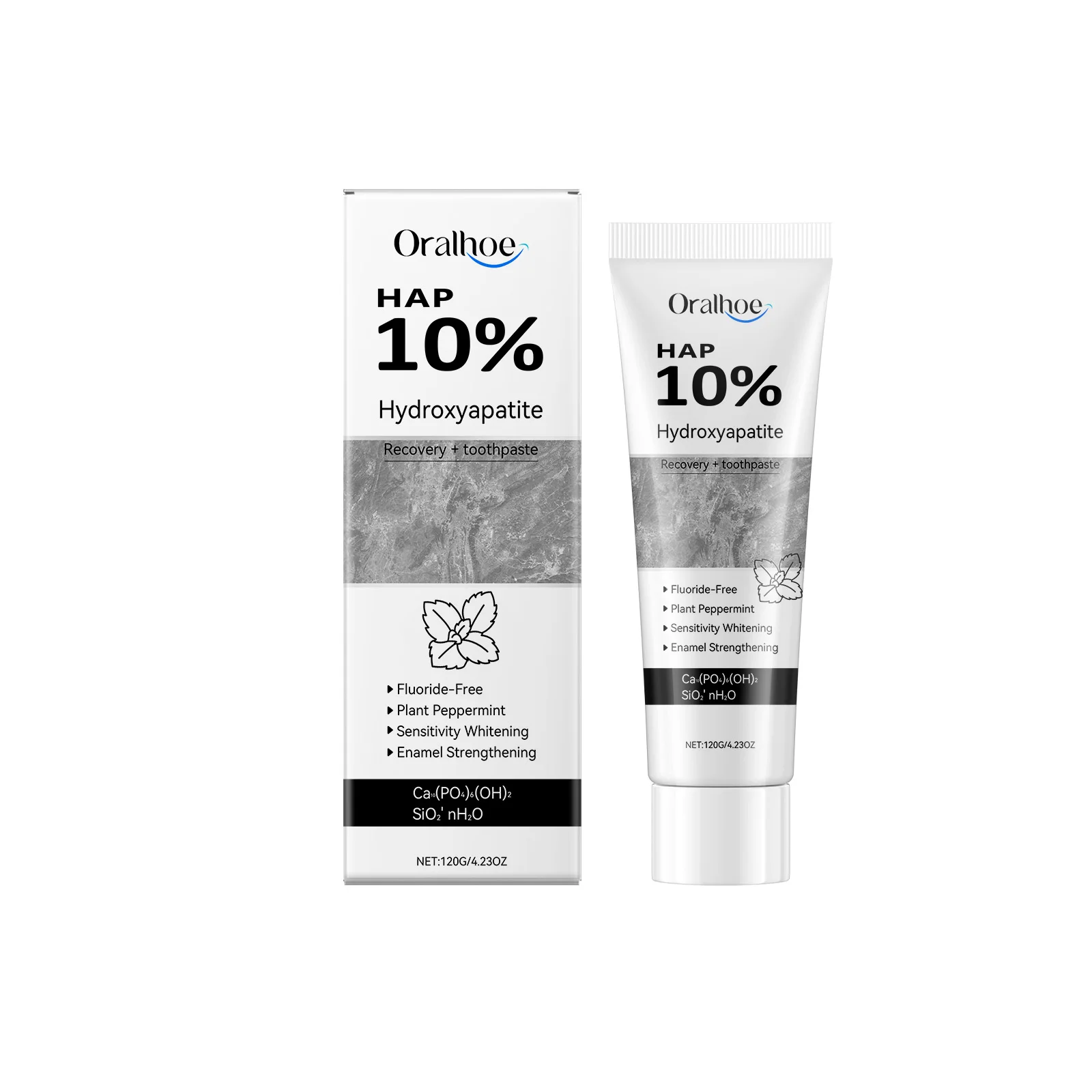 Oralhoe Teeth Whitening Cream Stain Removal Enamel Repairing Yellow Teeth Brightening Freshen Breath Gentle Oral Care Gel 120g