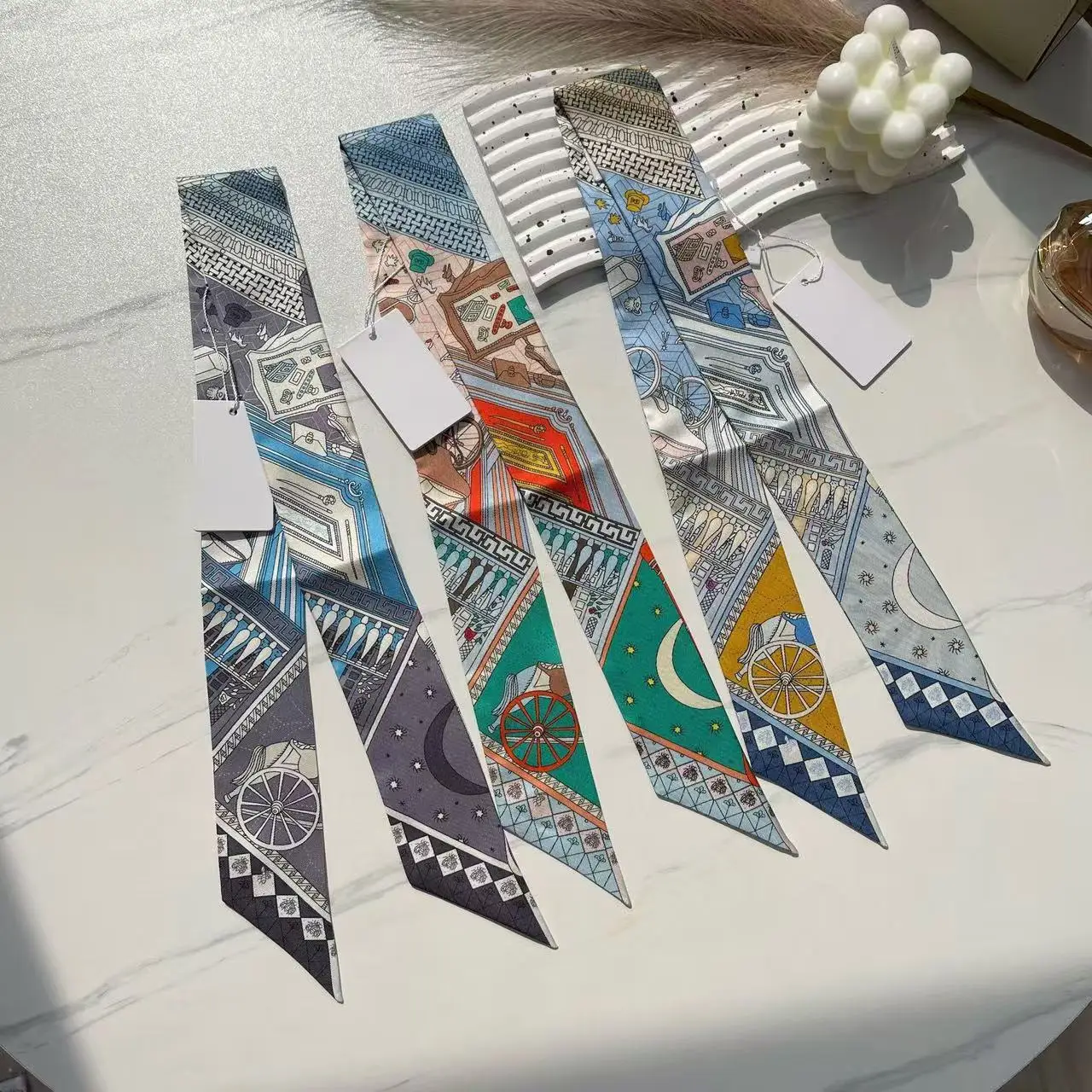 بطاقة التارو سلسلة غاسل وشاح حريري حك وشاح الزخرفية عقال رقيقة وضيقة قطاع وشاح حريري صغير تعادل حقيبة بالجملة #2