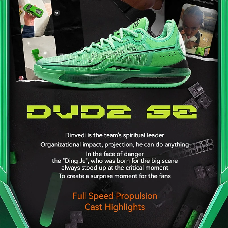 361 Degrees DVD2 SE Basketball Shoes Men Sport Shoes Guard Cushioning Wear Resistant Protection Ankle Sports Sneakers 672411120