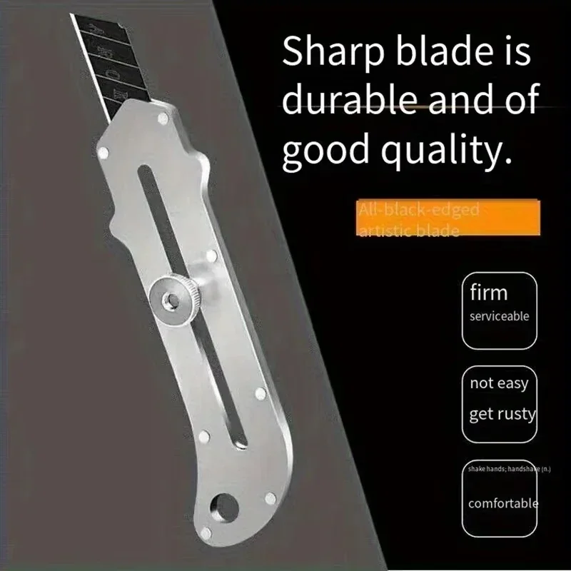 New Stainless Steel Utility Knife Steel Wallpaper Knife Holder Durable Sturdy Fast Cutting Manual Lock Heavy Tool Holder Knife