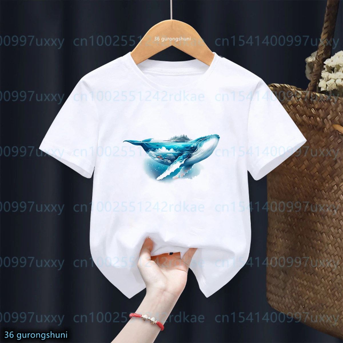 New Summer Style Boys Tshirt funny Killer Whale Graphic dolphin Printed Kids Tshirt Fashion Trendy Boys/Girls Universal Clothing