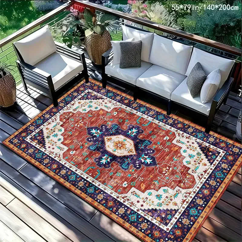 

VIKAMA Bohemian Style Carpet - Durable Outdoor Picnic Carpet, Living Room Carpet, Bedroom Floor Mat, Home Decoration