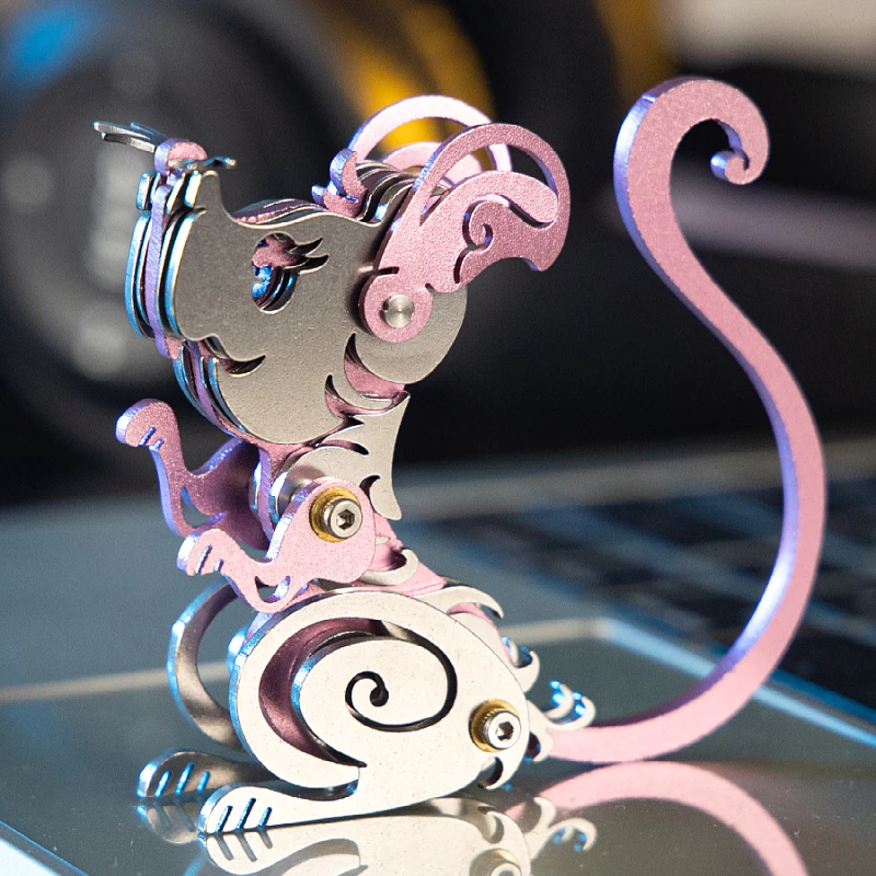 MOKR ماوس ثلاثية الأبعاد بازل قطع معدنية لعب الأطفال هدايا عيد الميلاد وأعياد الميلاد التدريب التعليمي لتقوم بها بنفسك تجميع يدويا Mo