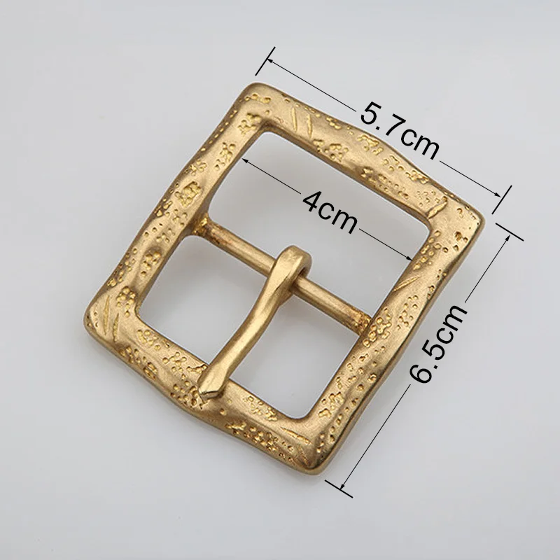 40mm Solid Brass Belt Buckle Single claw Buckle Clasp Rectangular Pin Belt Buckle for Men\'s Belts Leather Accessory