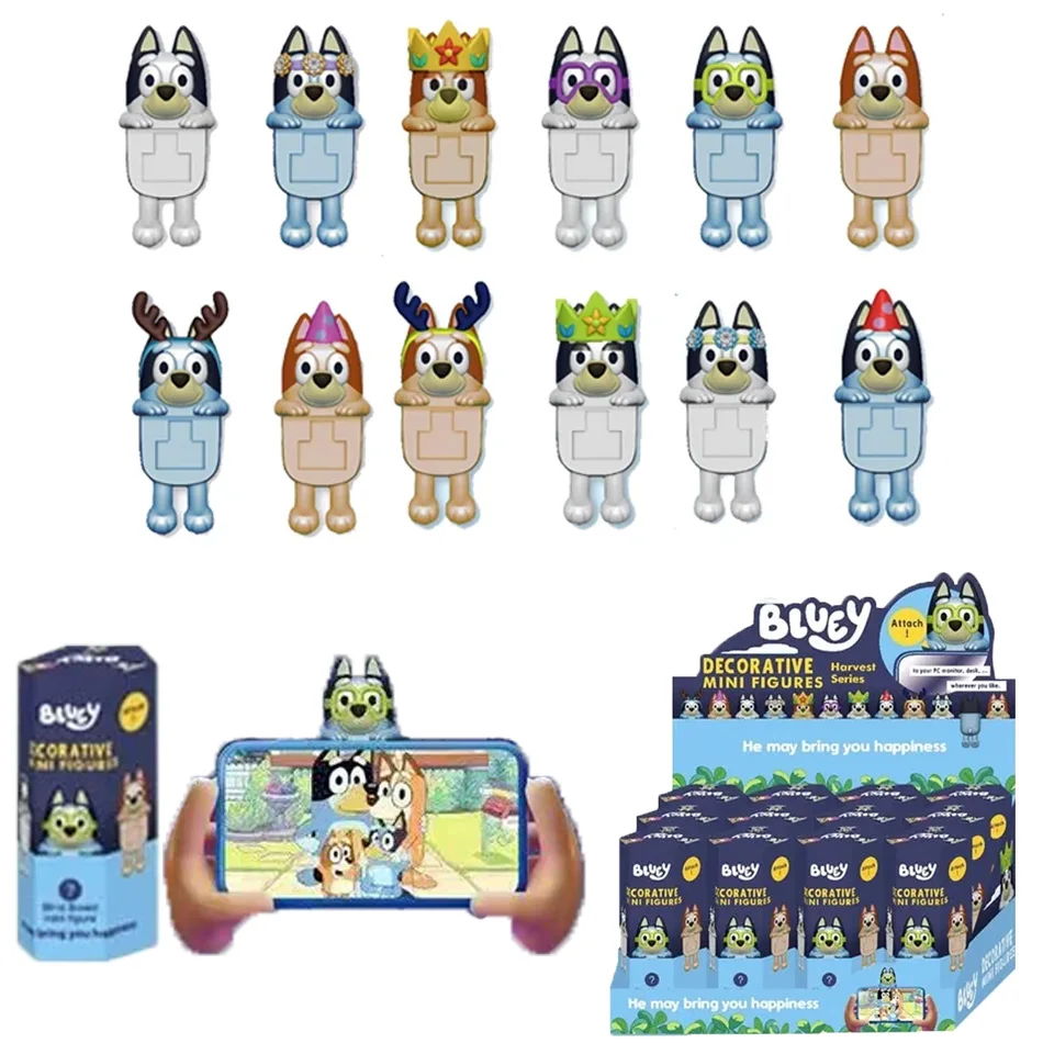

Hot Bluey Box Series Cute Cartoon Anime Figure Model Doll Ornament Ideal Kid Birthday Christmas Gifts