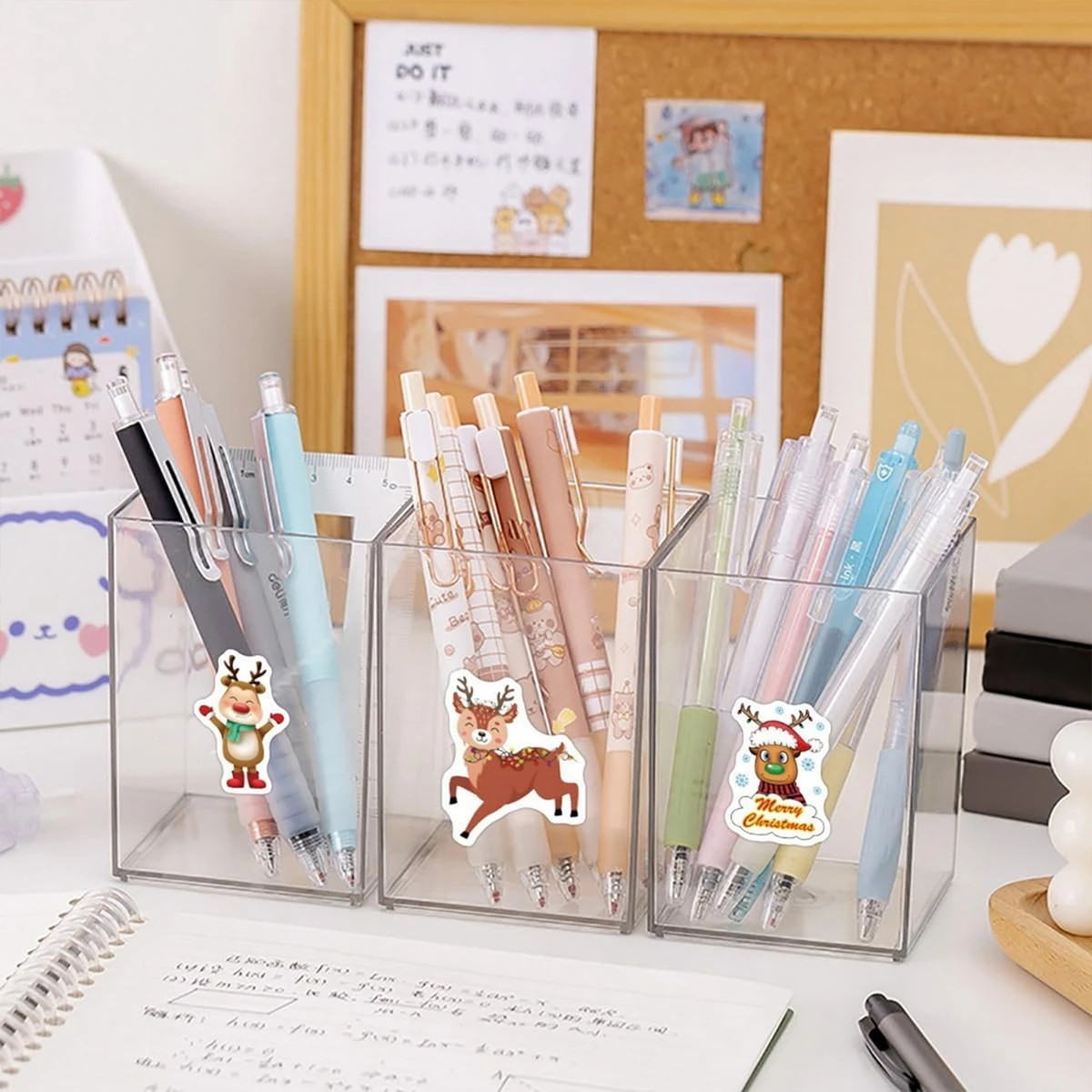 100-500pcs Cartoon Christmas Theme Gift Tag Stickers Holiday Birthday Party Gift Decoration Praise Stickers Reward Stickers Lab