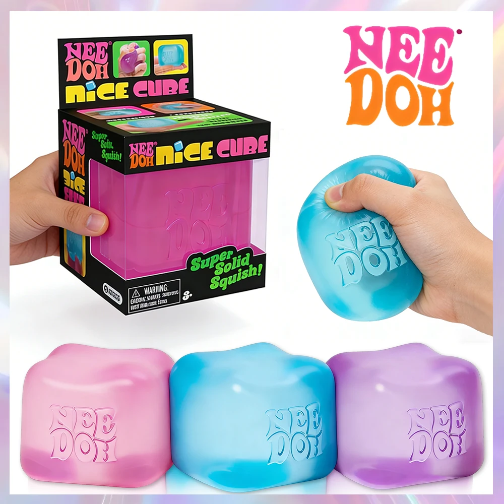 2026 Novedad Schylling Needoh Nice Cube Juguete Sensorial Antiestrés para TDAH, Concentración y Ansiedad, Herramienta Fidget Unisex, Suave y Blanda para Escritorio