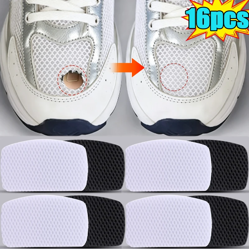 2/16PCS Sneaker Heel Protectors Mesh Patches Self-Adhesive Anti-Abrasive Heel Stickers Repair Foot Care Products