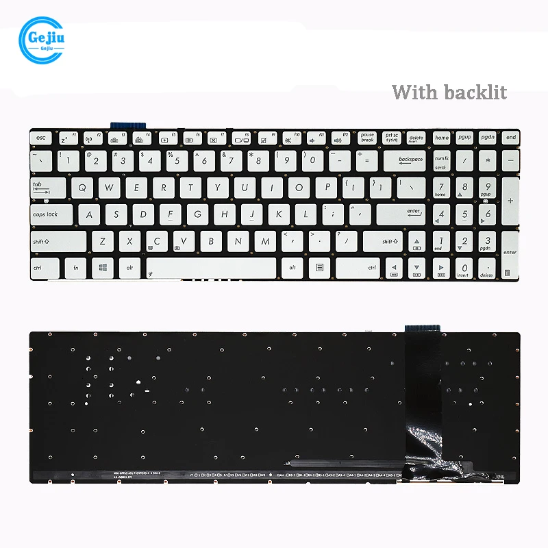 New Original Laptop Keyboard For ASUS N56V N56VM U500VZ N76V N550JV U500 Q550L N750J N550J With Backlit