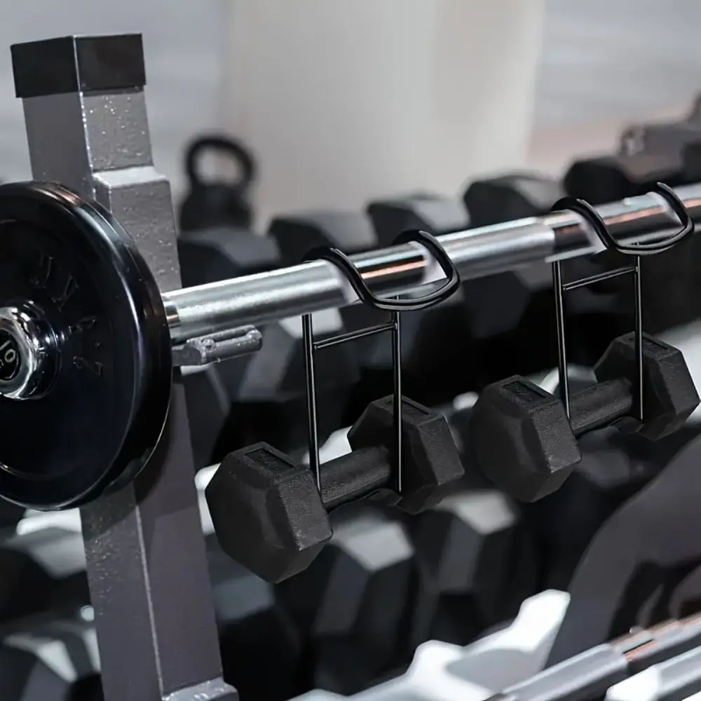 

250lb Capacity Dumbbell Spotter Hooks Heavy-Duty Thickened Multi-function Weight Assist Bar Iron Non-slip