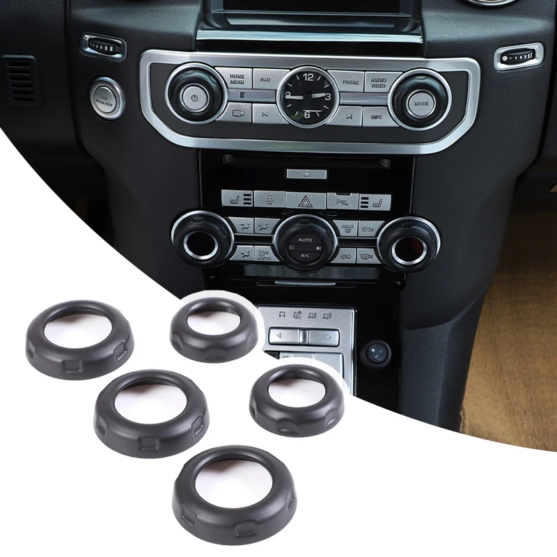

ABS Matte Black Car Air Conditioner Volume Knob Cover Trim For Land Rover Discovery 4 LR4 2010-2016 Interior Accessories