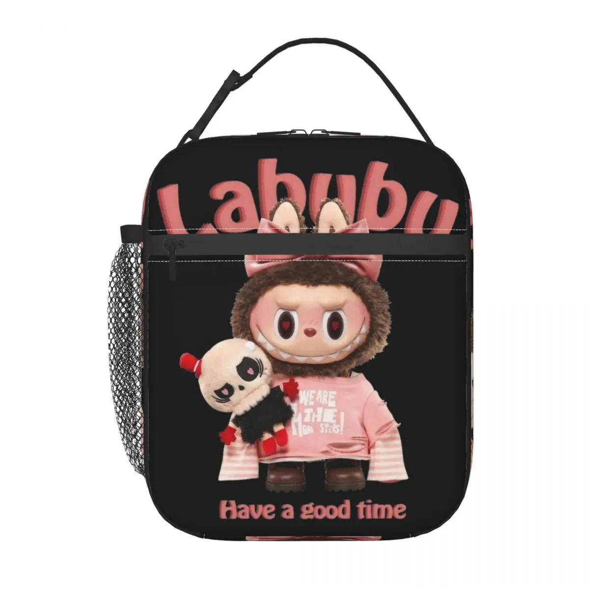 POP MART Labubu Pink Have A Good Time Popmart Insulated Lunch Bags For Picnic Storage Food Boxes Leakproof Thermal Lunch Boxes