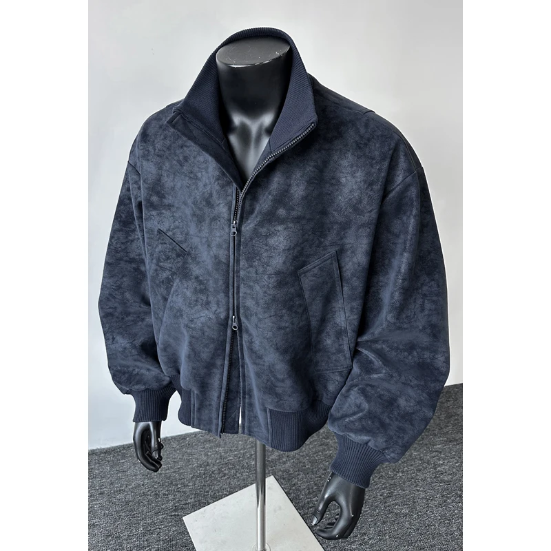 

High-quality, fashionable solid color woolen, stylish, versatile and trendy business casual men's versatile jacket