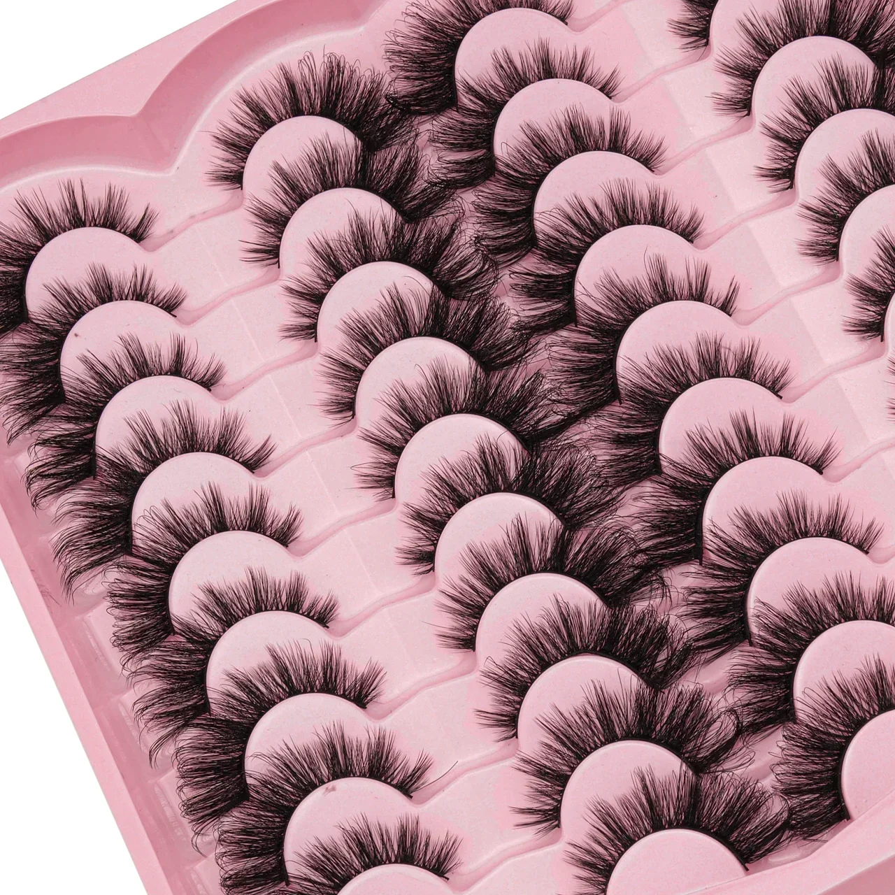 20 Pairs 3D Faux Mink Strip Lashes Fluffy Wispy Dramatic Voluminous Soft Reusable False Eyelashes For Eye Makeup