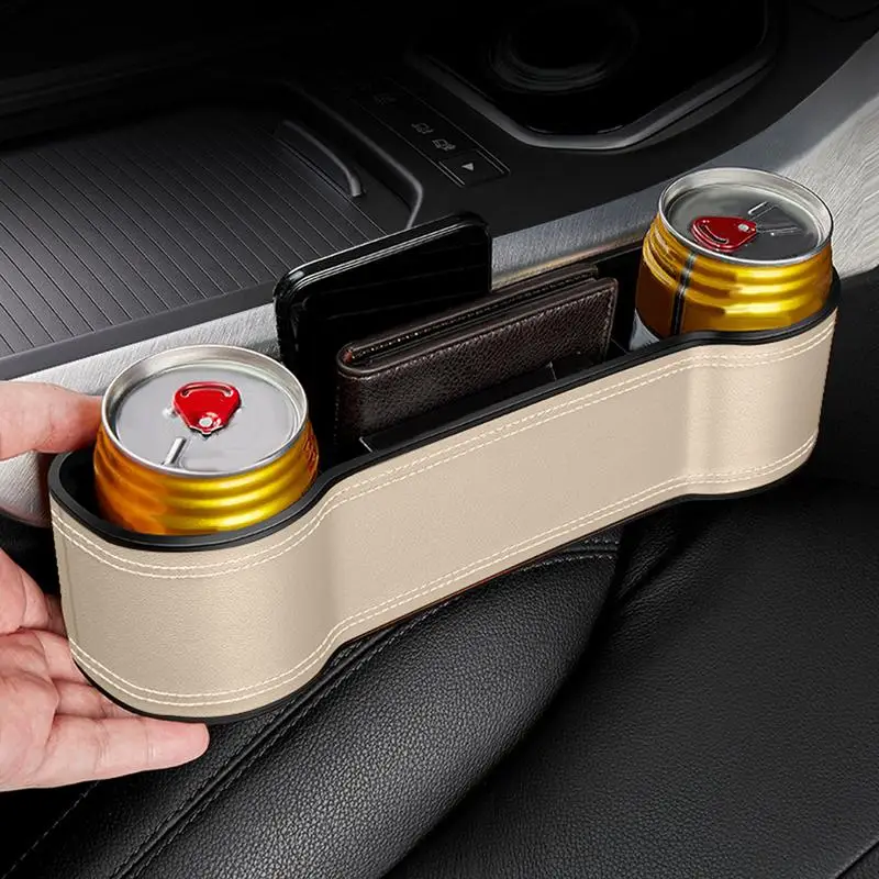 Car Crevice Storage Box Automotive Faux Leather Seat Organizer, Car Interior Console Crevice Filler for Phones, Cards, Cups