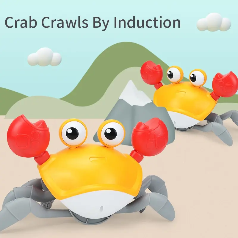 Sensing Crawling Crab.Tummy Time Baby Toys.Interactive Walking Dancing Toy with Music Sounds and Lights.Infant Fun Gift