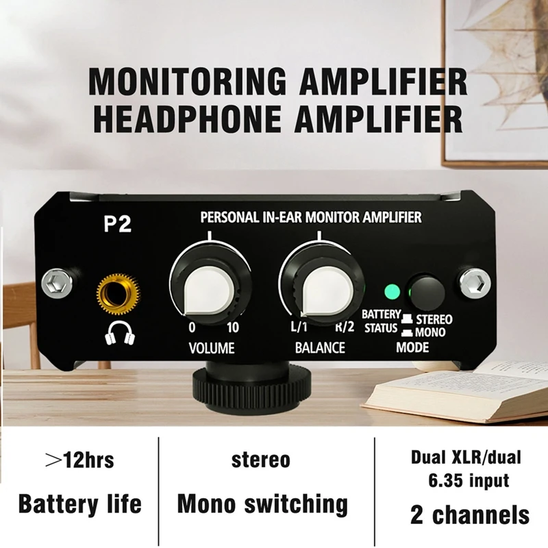 Headphone Amplifier For Instrument Specific 2-Way Ear Return XLR Balanced Input Outdoor Performance Distributor US Plug