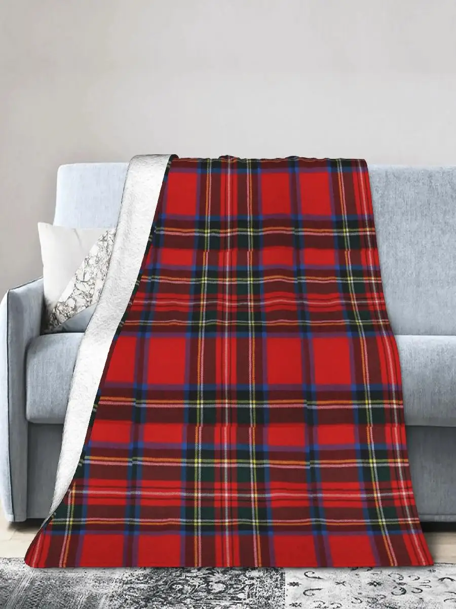 Plaid Stewart Tartan Throw Blanket Lightweight  Thin Perfect for Bedding Couch Spring  Christmas Gift