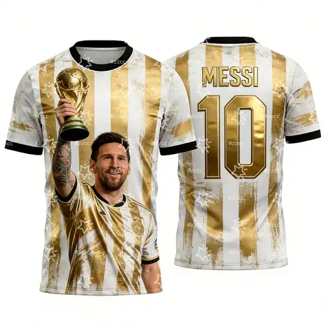 2026 MESSI No. 10 Football Jersey Argentina Football fan gifts Summer Sports Men's T-Shirt Children's Clothing Tee Y2k Woman