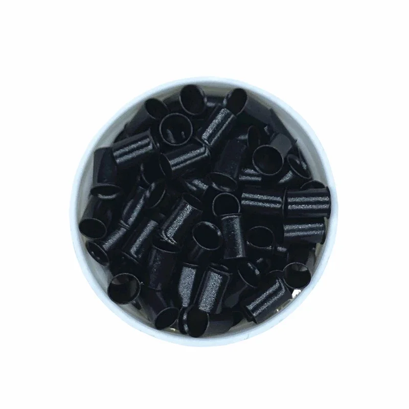 Wholesale 4.0x6.0mm 500pcs Long Euro Lock Flared Flaring Copper Tube Rings Beads Hair Extension Tools for Human Hair Extensions