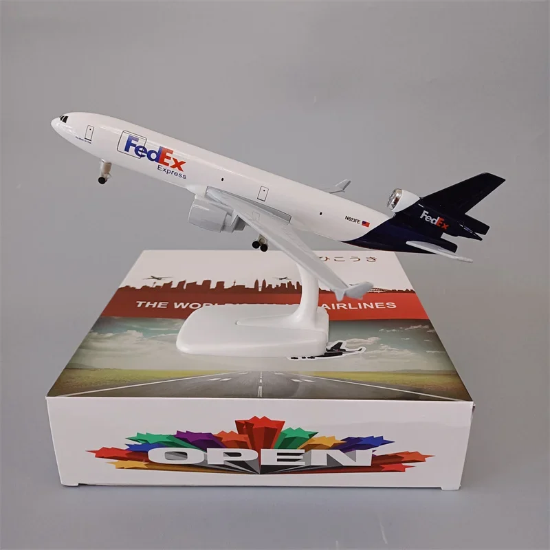 20cm Alloy Metal Air FEDEX EXPRESS MD MD-11 Airlines Diecast Airplane Model Plane Aircraft with Langing Gears Wheels Aeroplane