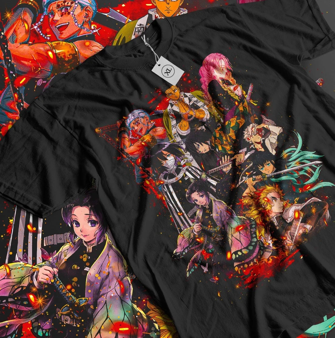 2026 Sommer Demon Slayer Anime Hashira Bedrucktes Lockeres Kurzarm-T-Shirt aus Reiner Baumwolle für Kinder Trendiges Unisex Casual Y2k