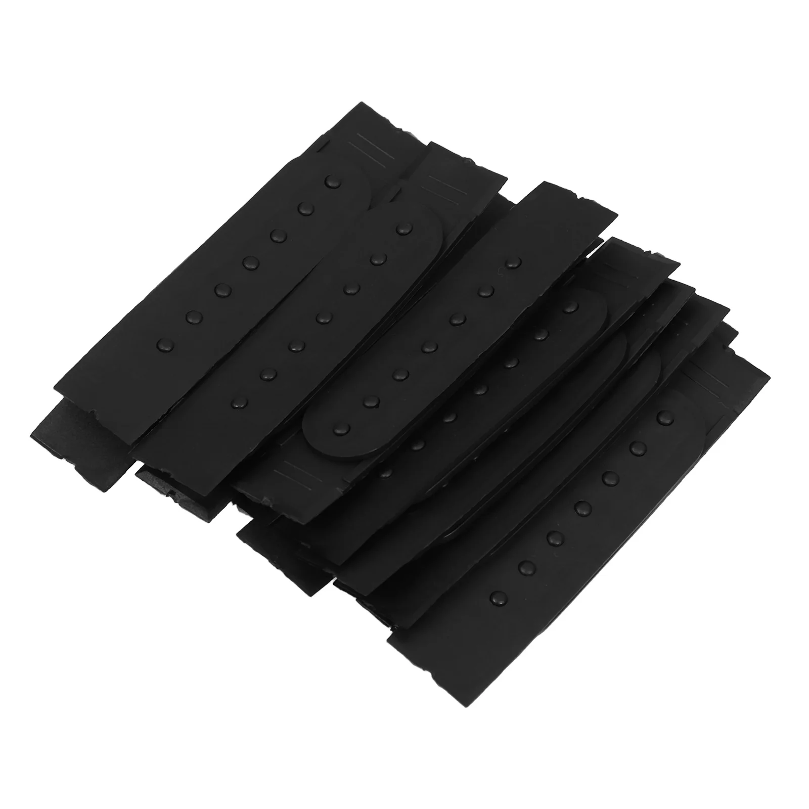 

12pcs Black Plastic Snapback Buckle Strap Adjustable Hat Strap with 7 Holes Baseball Cap Replacement Strap for DIY Hat Repairs