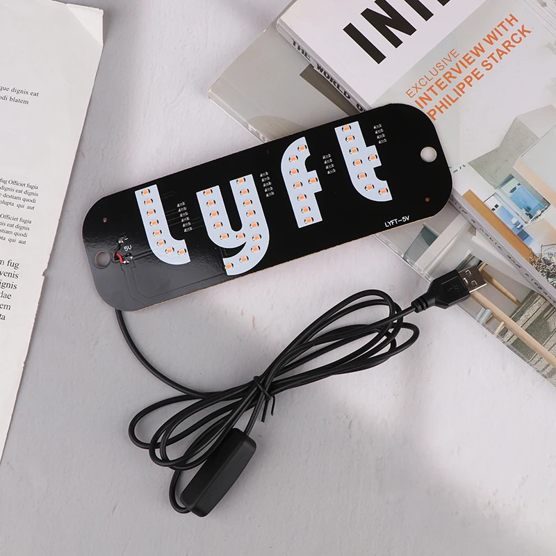Luz de señal LED para taxi, lámpara de señalización para logo de Lyft, luz LED USB para panel de taxi, luces indicadoras, lámpara de señalización, lámpara de decoración para automóvil