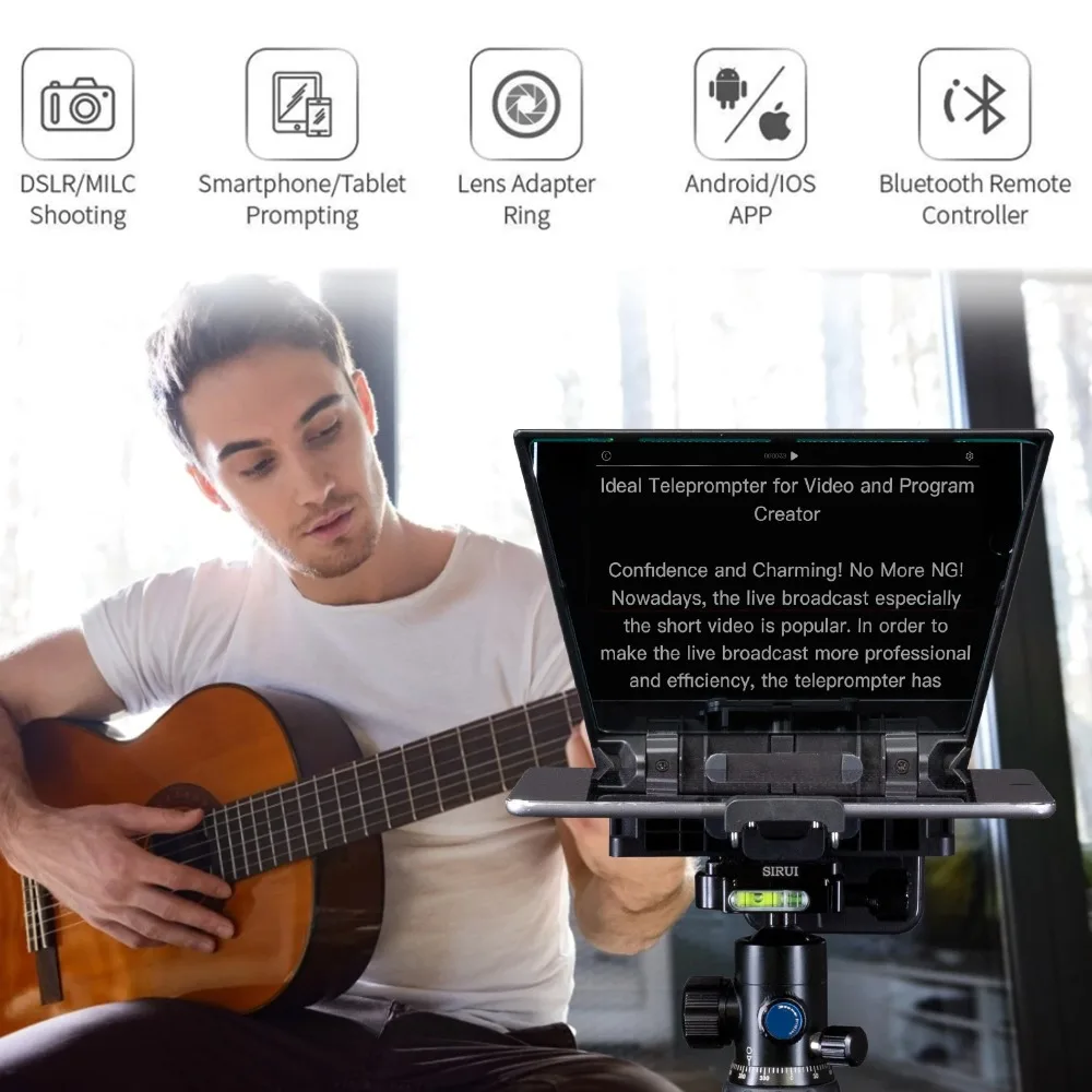 FEELWORLD TP2A ملقن صغير 8 بوصة محمول يدعم أقل من 8 بوصة هاتف ذكي لوحي يعزز الهاتف الذكي كاميرا DSLR بلوتوث
