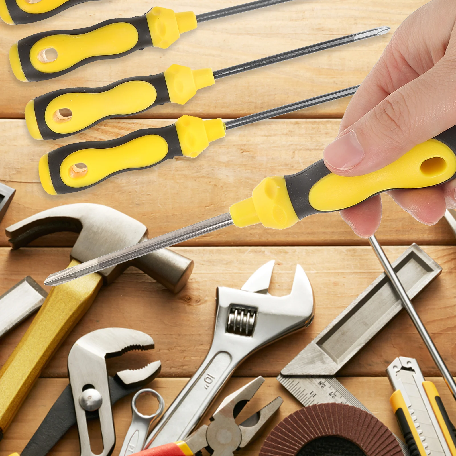 1 مجموعة مفك مجموعة قسط الكروم الفاناديوم الصلب المغناطيسي بت سهلة تجميع تفكيك القرع شكل مقبض لقبضة ثابتة مثالية