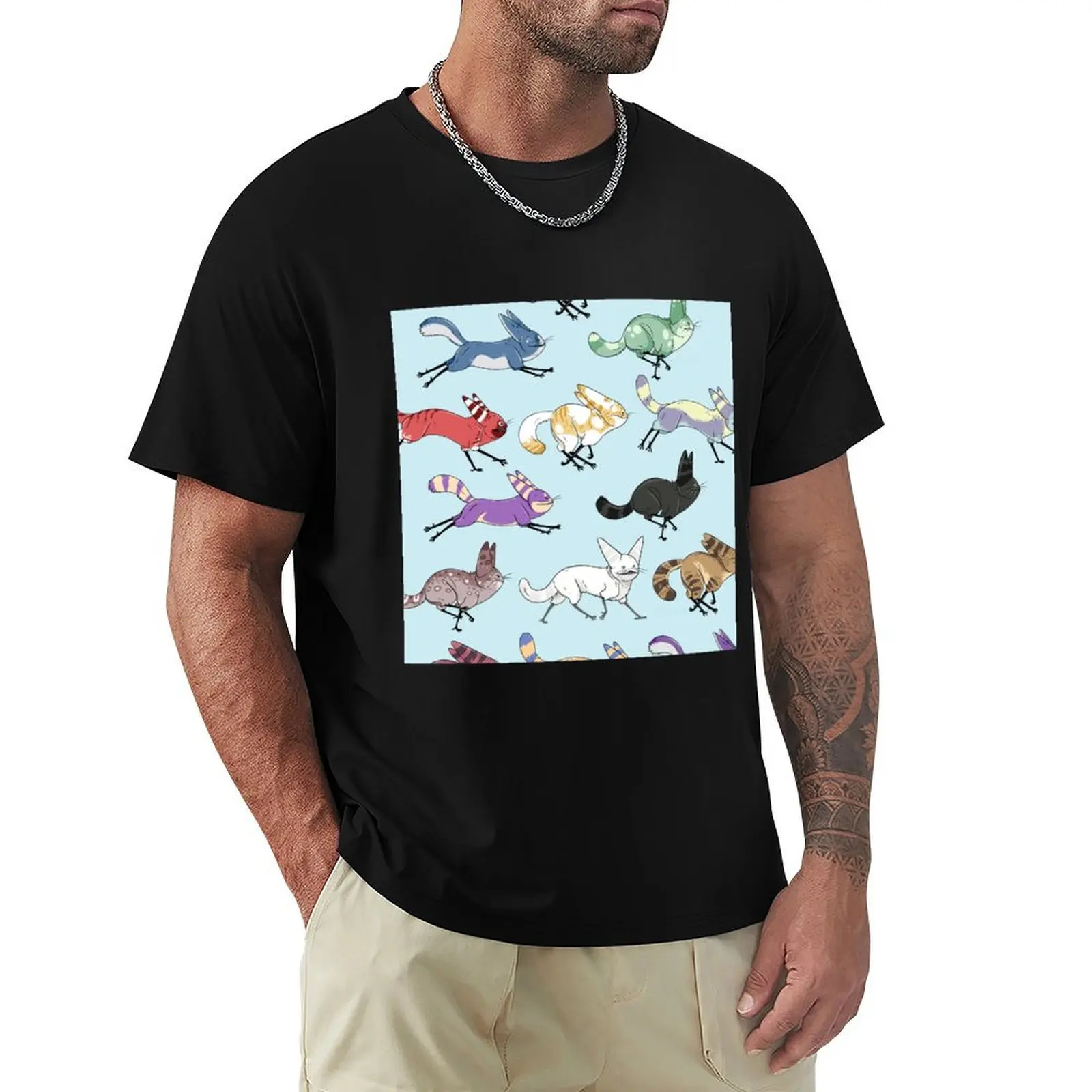 Lots of loth-cats T-Shirt Basic Casual Wear Short Sleeve Top