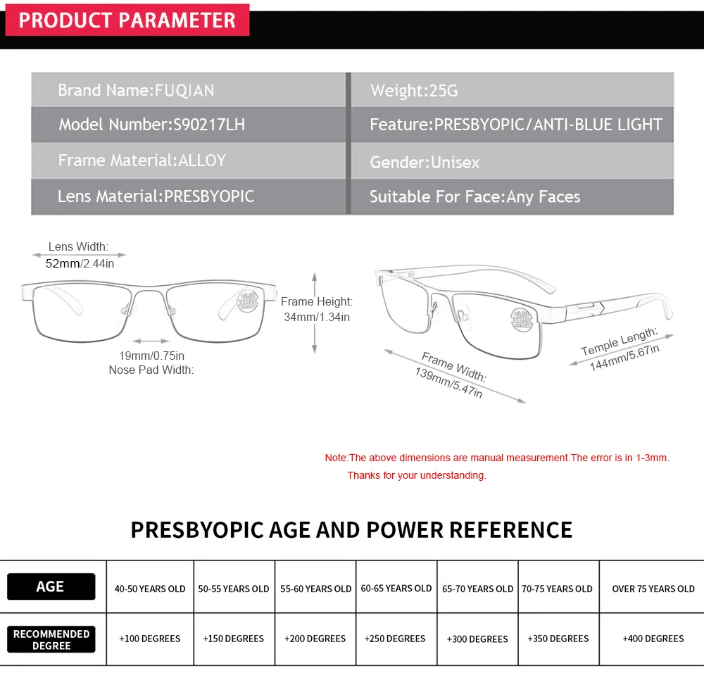 Edelstahl Lesebrille Männer Business Presbyopie Brille Männlich Anti Blaues Licht Brillen +1,0 1,5 2,0 2,5 3 3,5 4,0 – Detail 7
