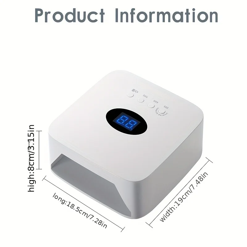 Wiederaufladbarer UV-LED-Nagellampentrockner mit HD-Display, intelligente Nageltrocknungslampe für schnelles Trocknen, Aushärtung aller Gel-Nagellack-Maniküre-Werkzeuge