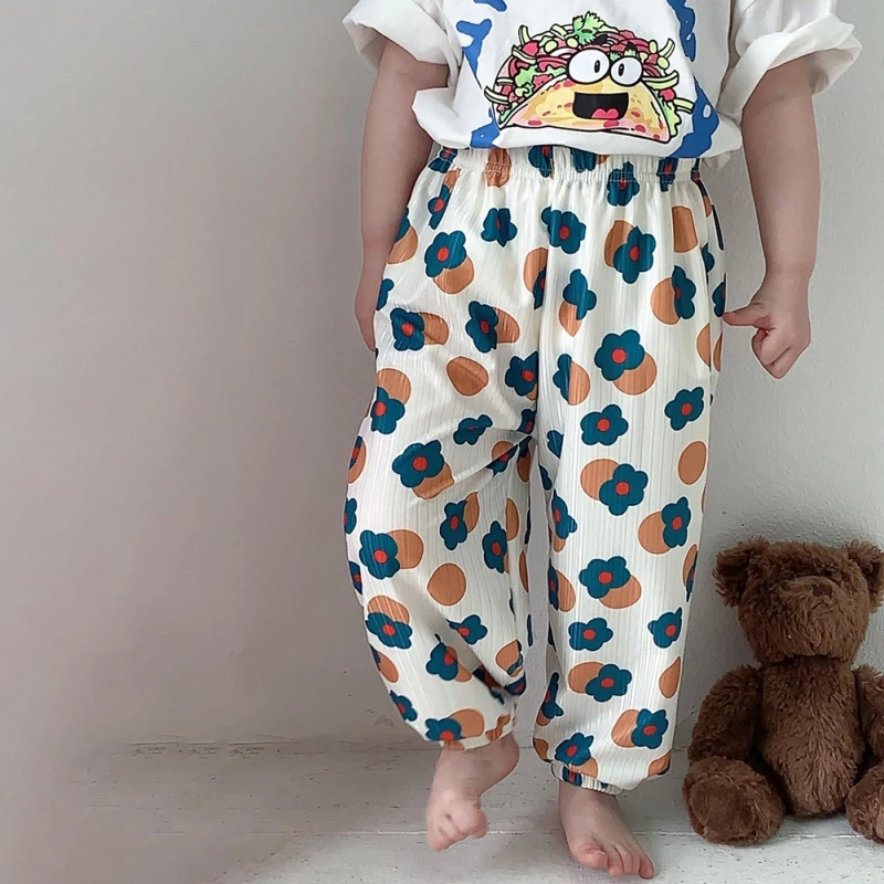 Baby Boys Girls Pants 2-9T Toddlers Summer Thin lantern pants Cute Print Soft Muslin Clothes Pants Pantalons