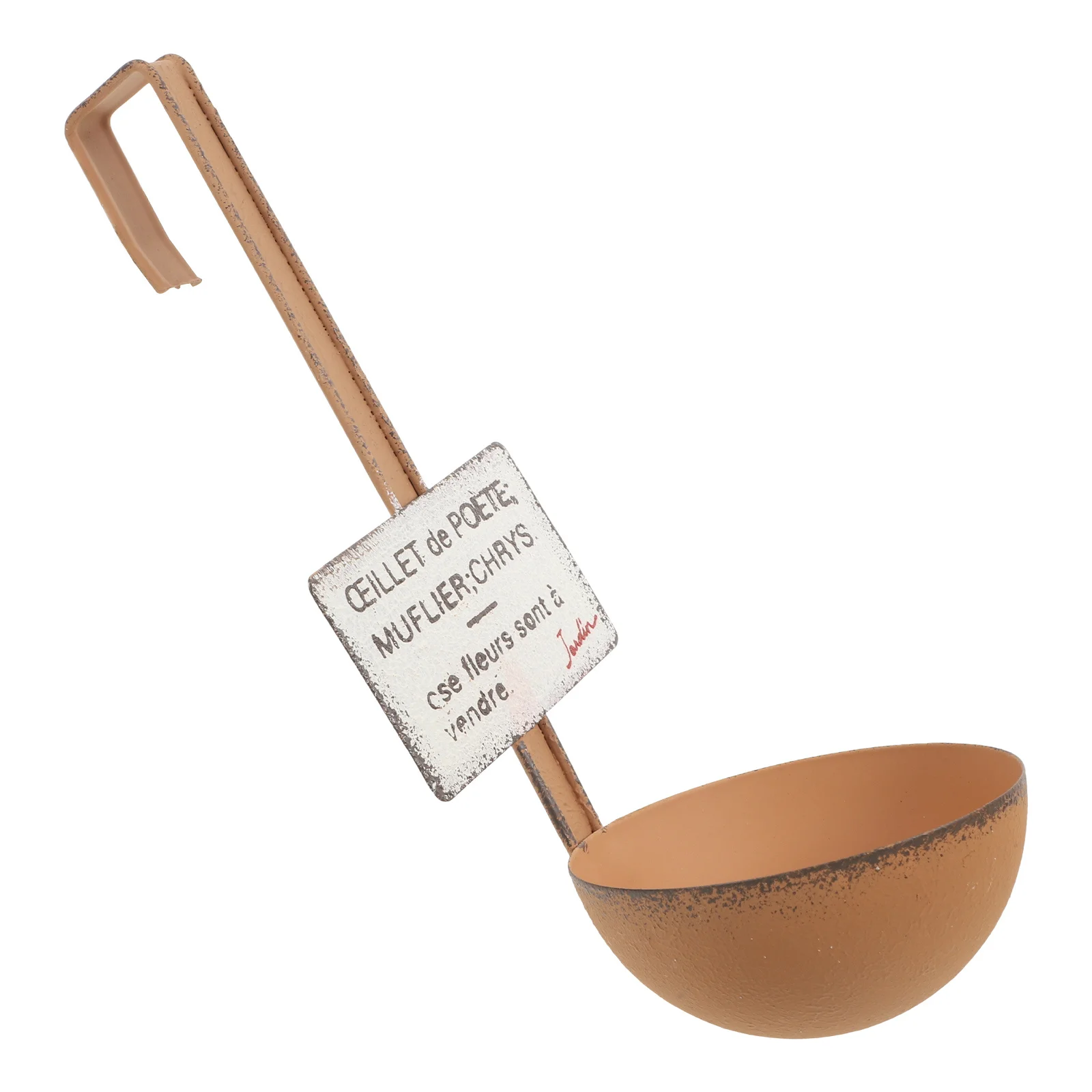 الحديد معلقة زارع ملعقة على شكل وعاء زهور معدني فريد لحديقة الشرفة في الهواء الطلق درابزين داخلي جدار سياج النبات