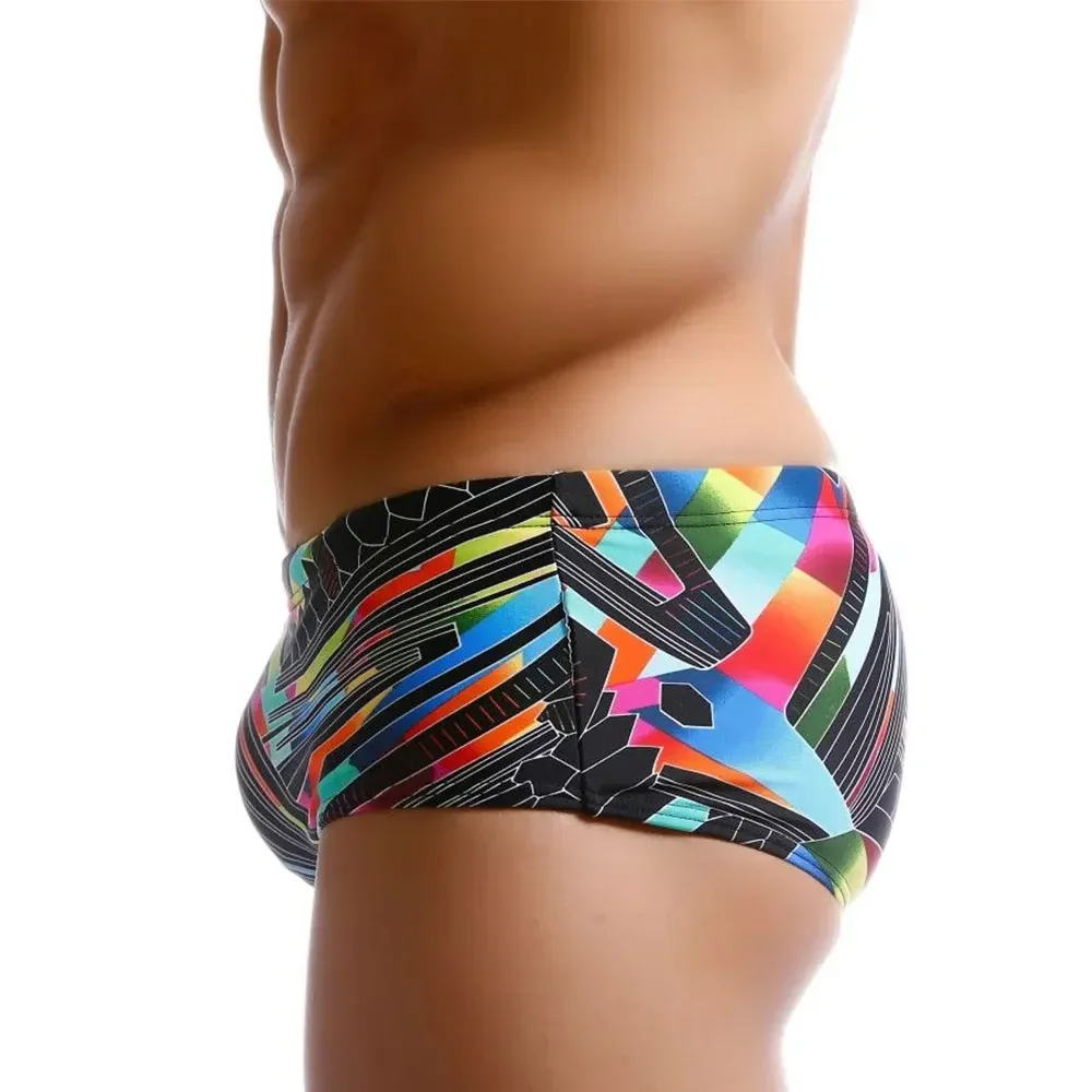 M-3XL Big Swimwear Men Swim Trunks Briefs Sexy Push Up Pad Swimsuit Man Swimming Suit Low Waist Male Beach Wear Bathing Shorts