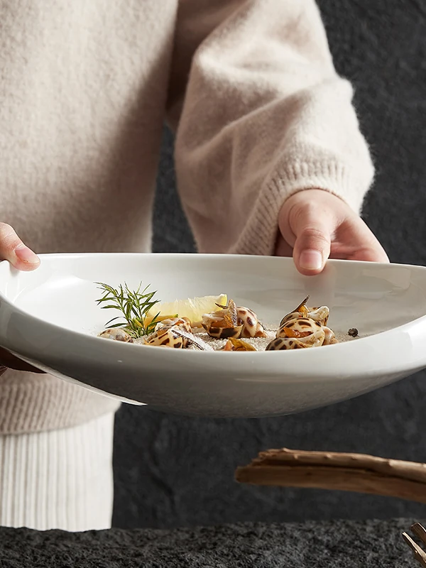 

Creative Dining Utensils Sui Plate cacy Display Lightweight Luxury Bowl Salad Bowl Irregular ape Cerc Handmade