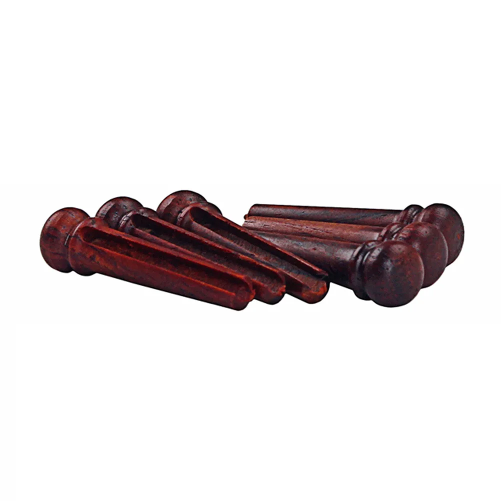

6Pcs Redwood Acoustic Guitar Bridge String Pegs Vintage Style Replacement Parts for Folk Guitar Improve Responsiveness