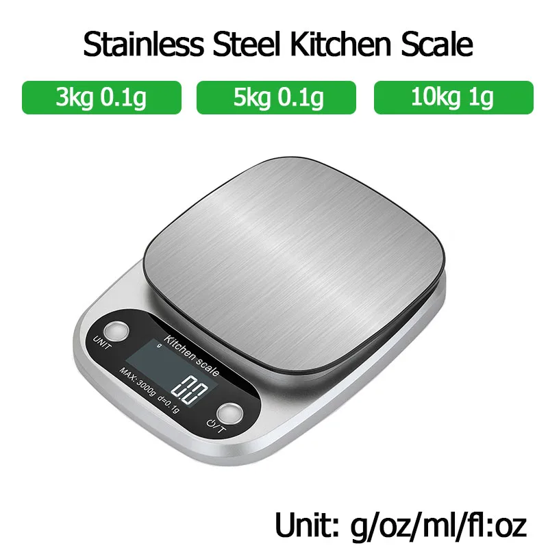 3kg/5kg/10kg Kitchen Scale Digital LCD Electronic Scales 1g/0.1g For Food Balance Measuring Weight Libra Postal