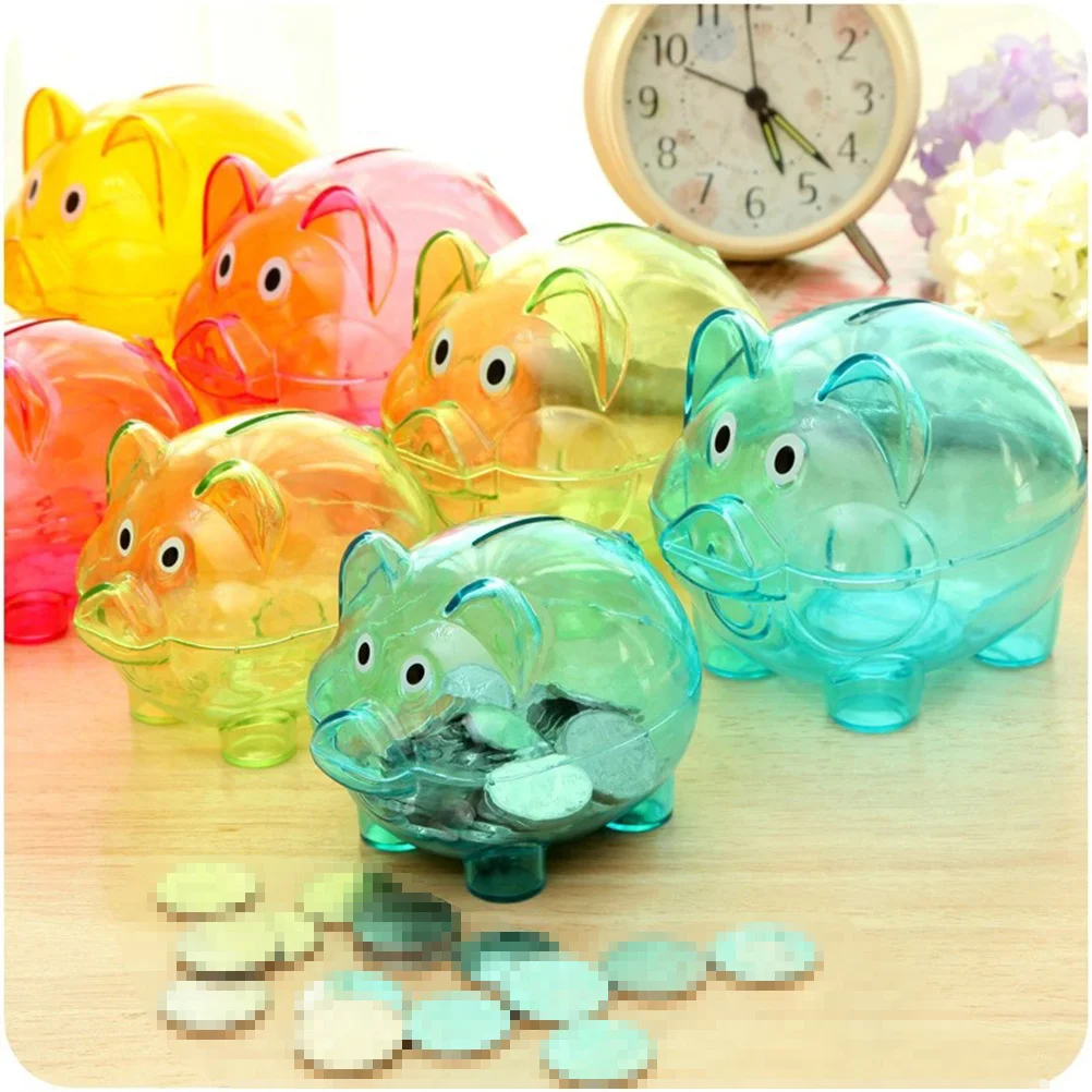 

Large Plastic Piggy Bank Coin Bank Money Box Saving Pot Nursery Decor Birthday Christmas Gift for Boys Girls Random Color