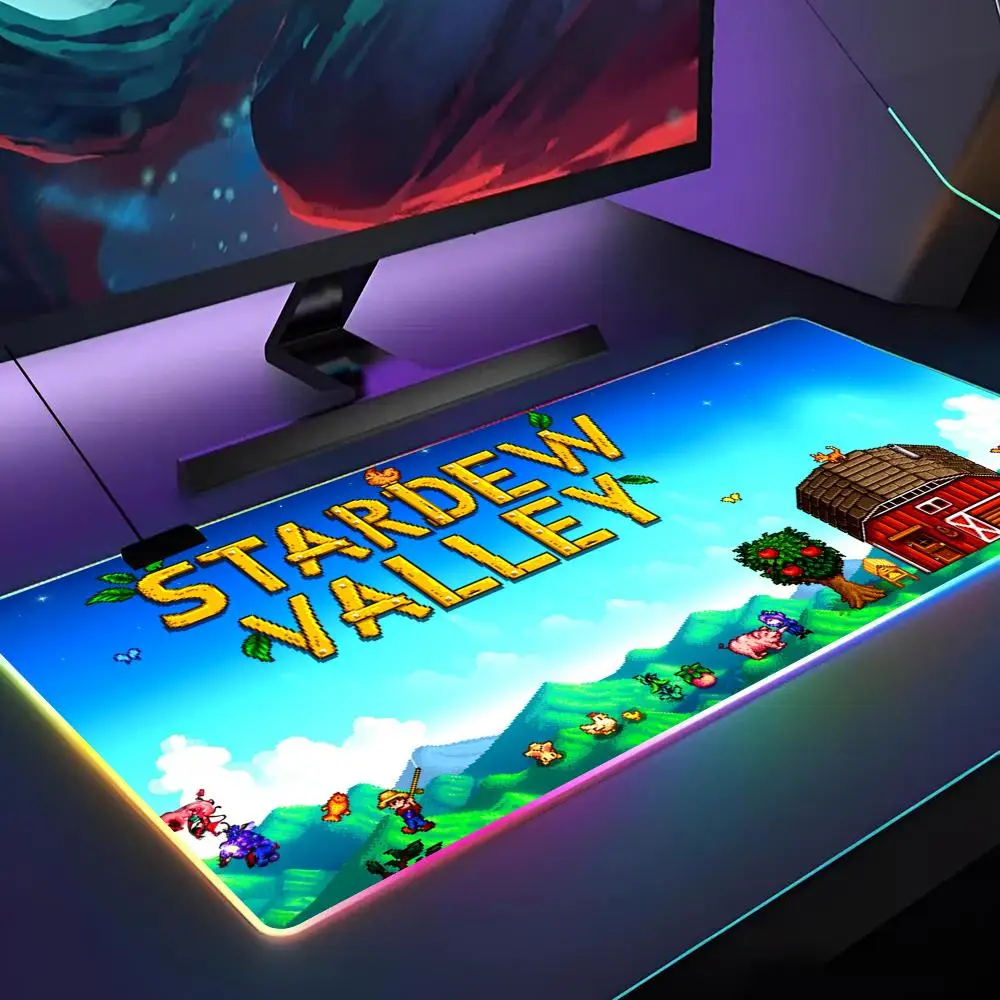 Stardew Valley Mouse Pad  Gamer RGB Deskmat Keyboard Mat Gaming Laptops LED Mousepad Desk Protector Anime Mause Mats