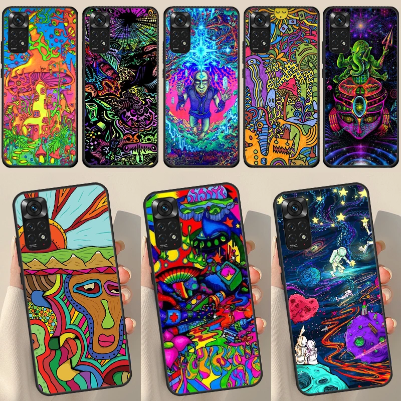 Psychedelic Trippy Art For Redmi Note 12 Pro Plus Cover For Redmi Note 10 8 9 11 Pro 12S 11S 10S 9S 9C 10C 12C Case