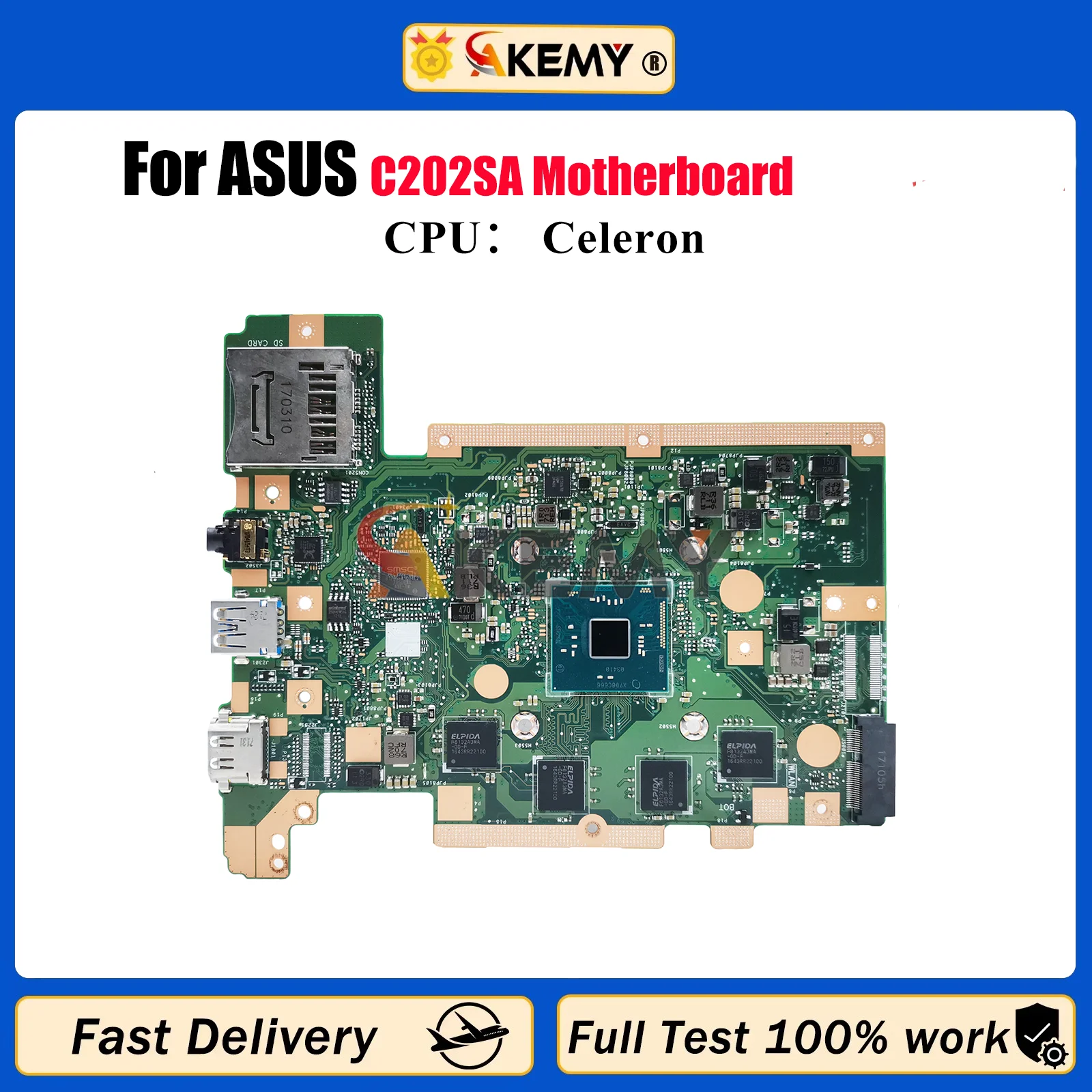 

C202SA Материнская плата для ноутбука ASUS Chromebook C202S C202SA Материнская плата для ноутбука с процессором Celeron 100% тестирование ОК быстрая доставка stk