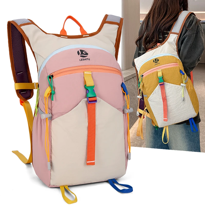 Mochila para Atividades ao Ar Livre Grande Capacidade Impermeável em Nylon Mochila Leve para Montanhismo Ciclismo Viagem Camping