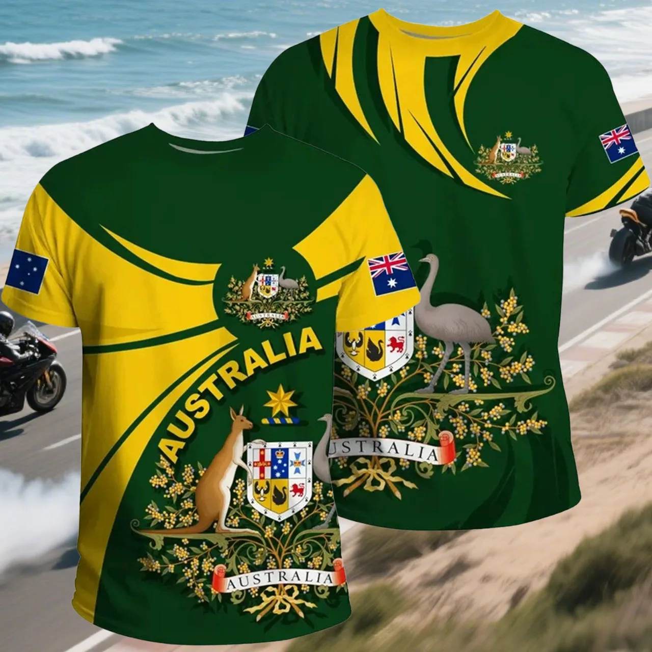 

New Adult/children's Quick Drying Breathable Football Training Round Neck T-shirt with Australian Print Outdoor Sport Casual Top