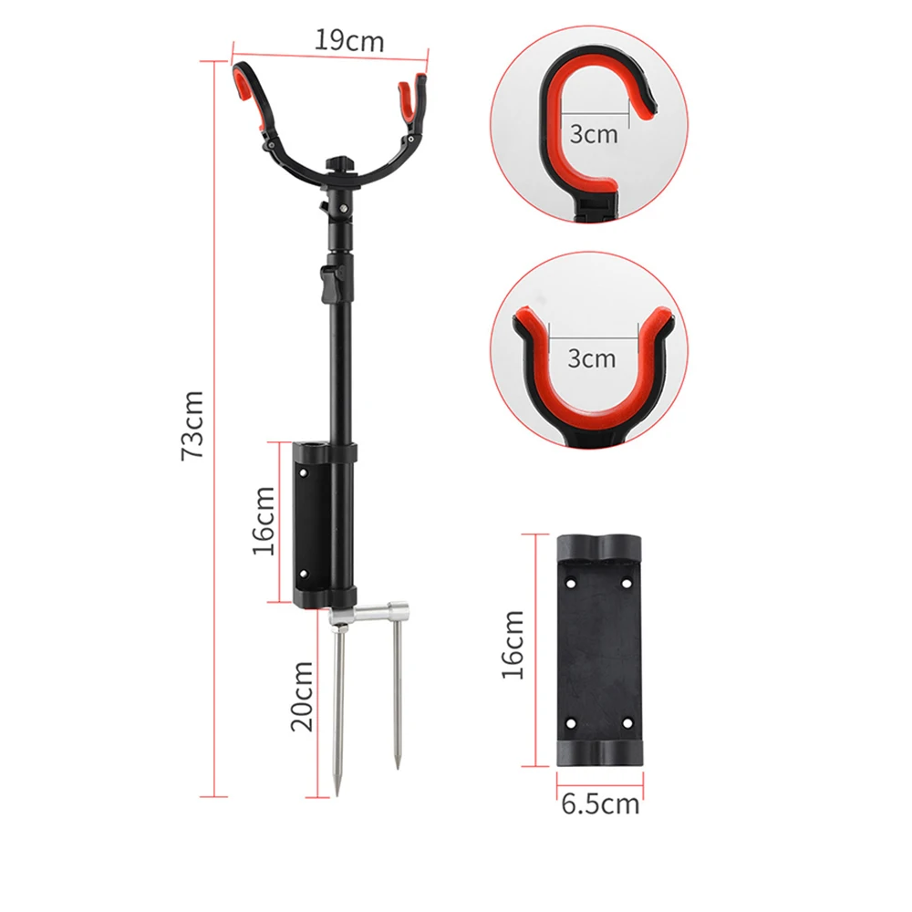 Thickened Aluminum Alloy Telescopic Fishing Rod Bracket - Durable Support Holder for RV/Camp Fishing (Adjustable Length)
