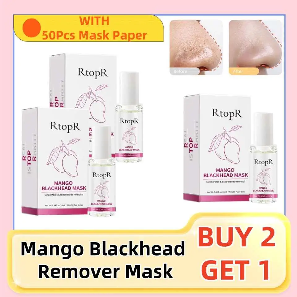 

3Sets Mango Blackhead Remover Mask Deep Cleans Pores Acne Treatment Serum Peeling Off Face Mask Blackheads Essence