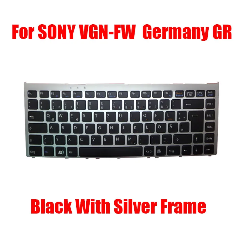 Tastiera portatile TR FR GR per SONY VGN-FW VGN FW 81- 31105002 -37 148084281   81- 31105002 -70 4H.N0U01.011 Francese Germania Nuovo