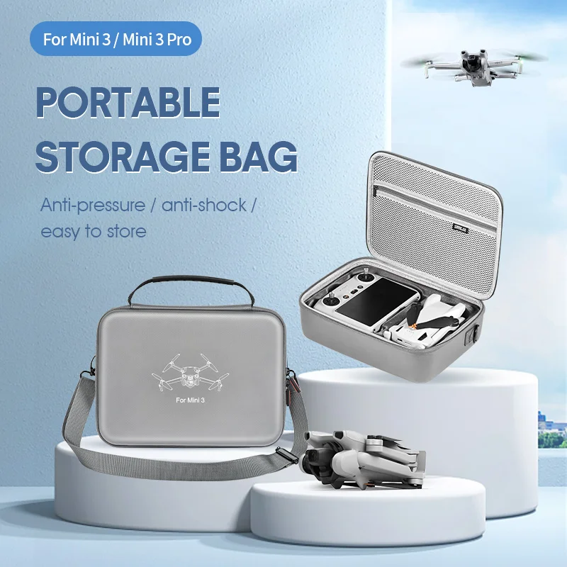 Portable Storage Bag for DJI Mini 3 Pro Drone Accessories Shoulder Case Anti-pressure Anti-shock Lining Waterproof HardShell Box